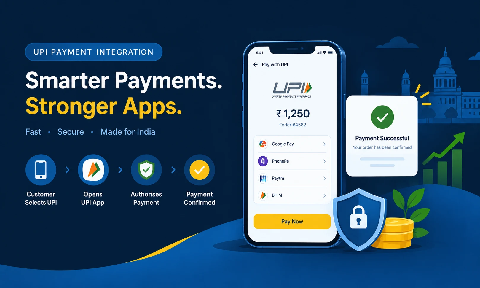 Mobile app UPI payment options for Indian businesses